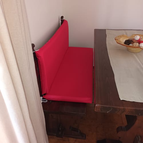 Customer photo review of Cuscino Copri Panca 120x40 Imbottito Sfoderabile con Laccetti copri panchina per giardino Imbottitura 5 cm Cook