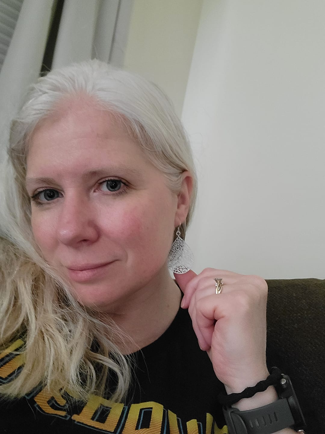Customer photo review of Mosaic Teardrop Dangles Hypoallergenic Earrings for Sensitive Ears Made with Plastic Posts