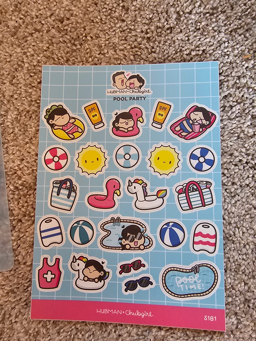 Customer photo review of Pool Party Sticker Sheet