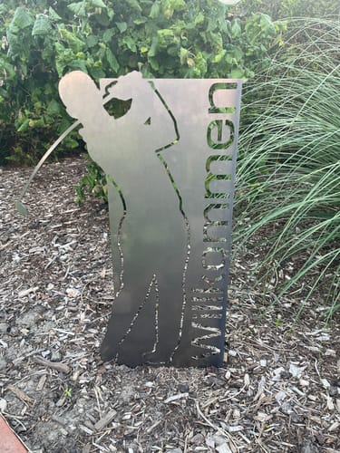 Customer photo review of Willkommen Schild Golfer