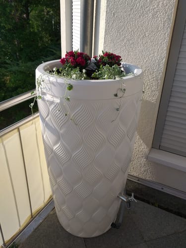 Customer photo review of YourCasa Regentonne 240 Liter [Seabreeze Flower] - Nachhaltige Bewässerung im Garten