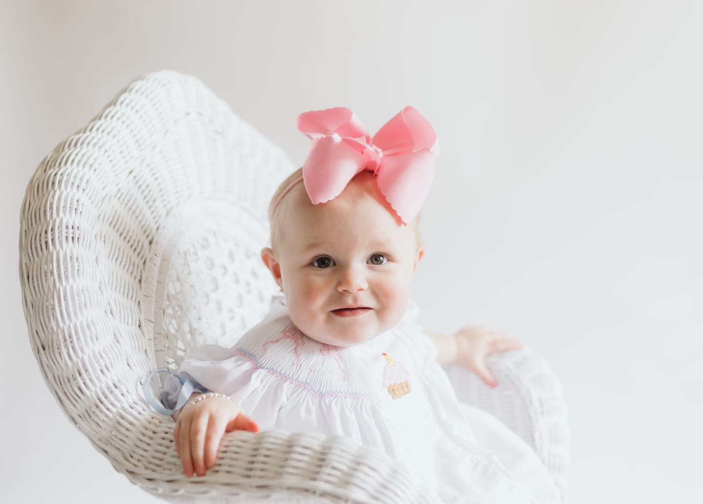 Customer photo review of BIRTHDAY BOWS SMOCKED BUBBLE