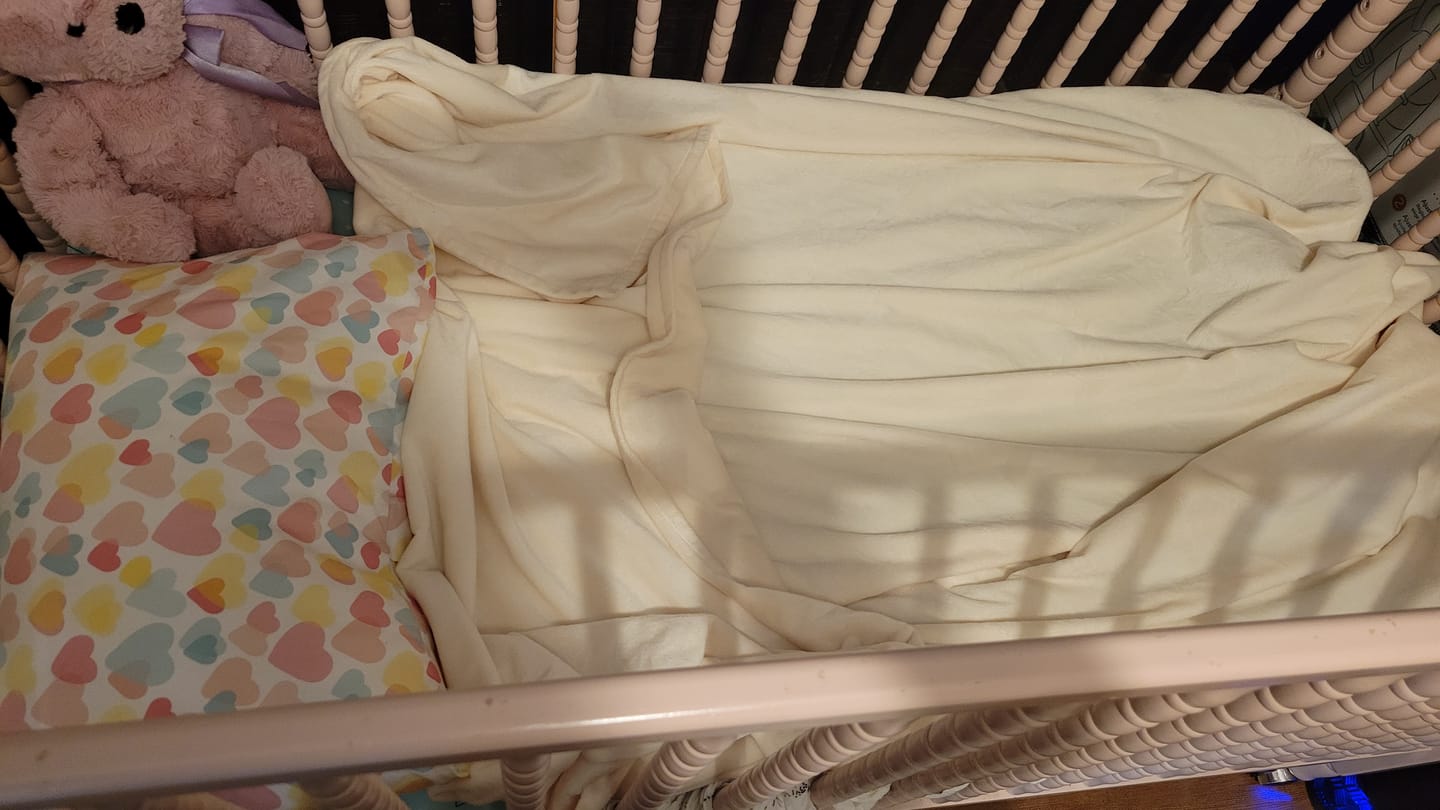 Customer photo review of BiggerBee Throw Blanket ~ Ivory