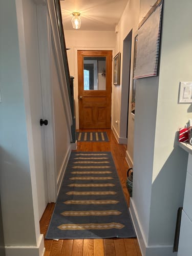 Customer photo review of Dash And Dot Indigo Camel Washable Rug