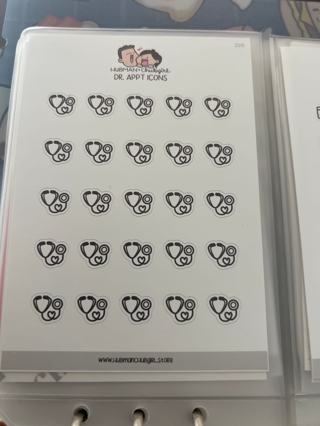 Customer photo review of Dr. Appointment Icons Planner Stickers