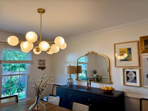 Customer photo review of Opal Glass Globe Sputnik Chandelier