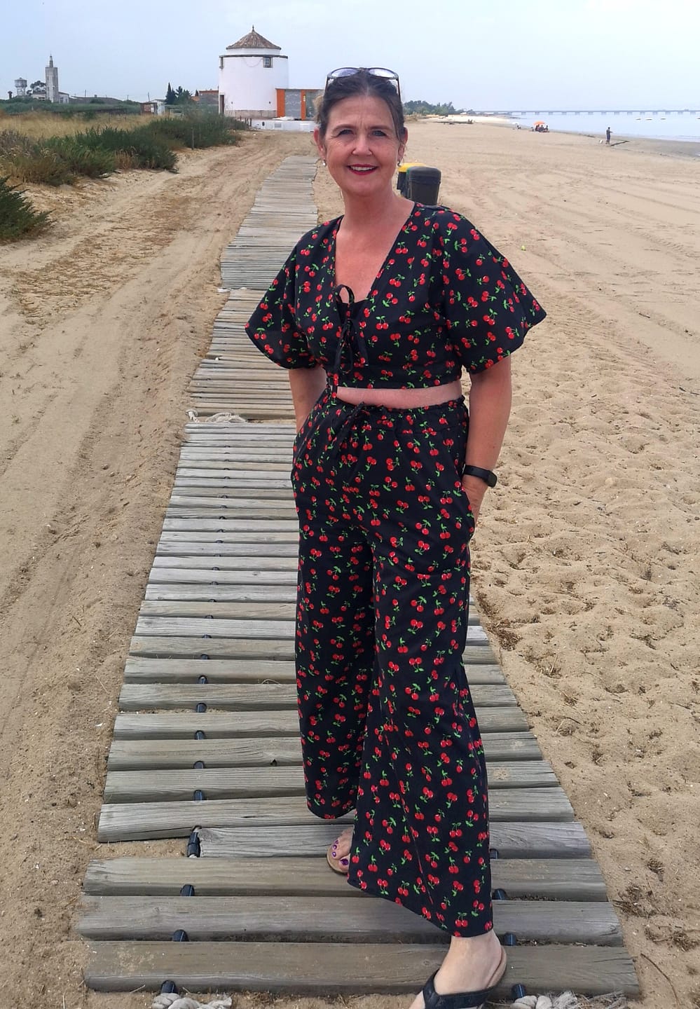Customer photo review of Cherries and Leaves Polycotton Fabric