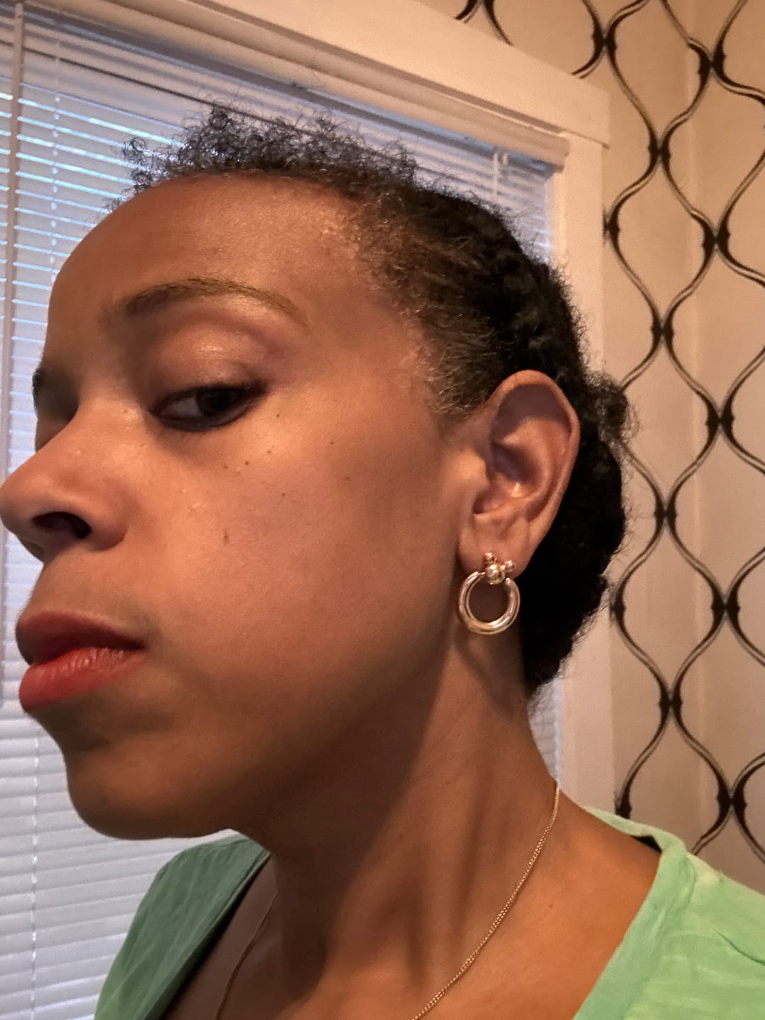 Customer photo review of Leader of the Club Earrings