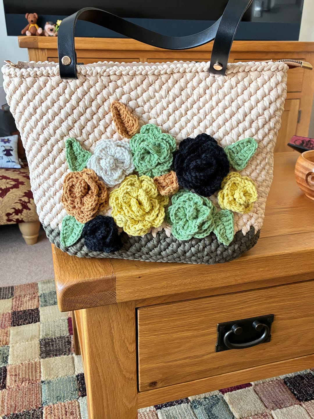 Customer photo review of CrochetPark™ PetalBloom crochet Shoulder Tote Kit