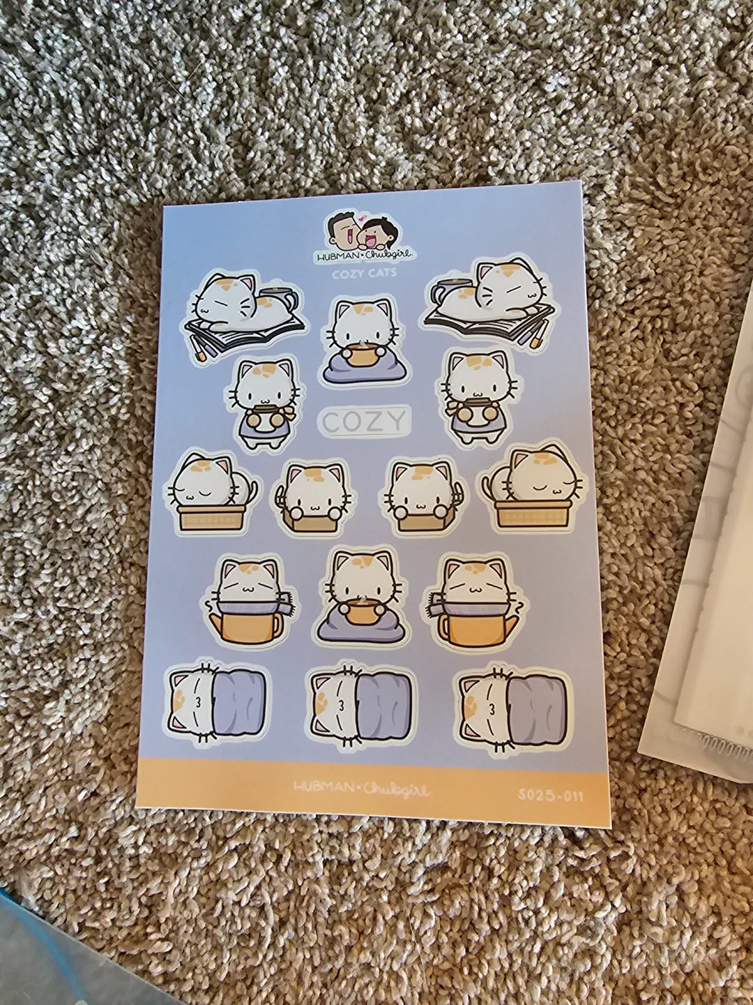Customer photo review of Sticker Sheet - Cozy Cats