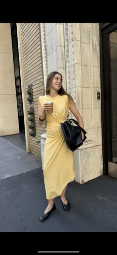 Customer photo review of Twist Sleeveless Crew Neck Skinny Dress