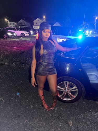 Customer photo review of Leather Mini Dress