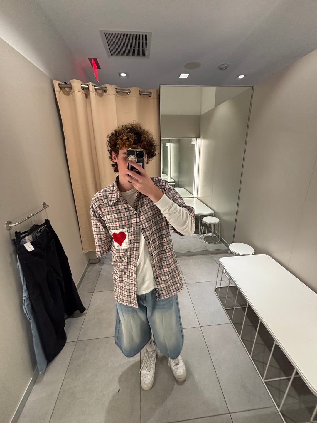 Customer photo review of Aelfric Eden Crochet Heart Pocket Plaid Shirt