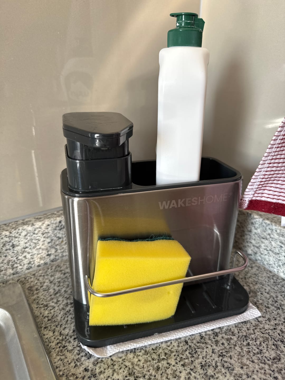 Customer photo review of Dispensador De Lavalozas Jabón Y Porta Esponja Organizador 3 en 1