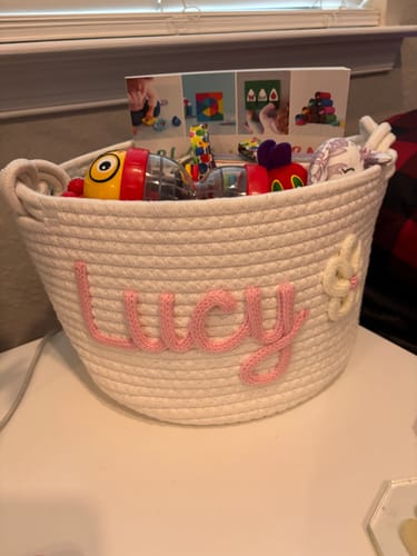 Customer photo review of Baby Knits™ Personalized Knitted Basket