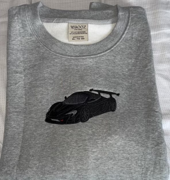 Customer photo review of Custom Embroidered Car Sweatshirt