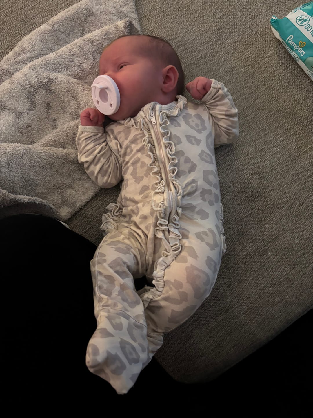 Customer photo review of Natural Leopard Footie