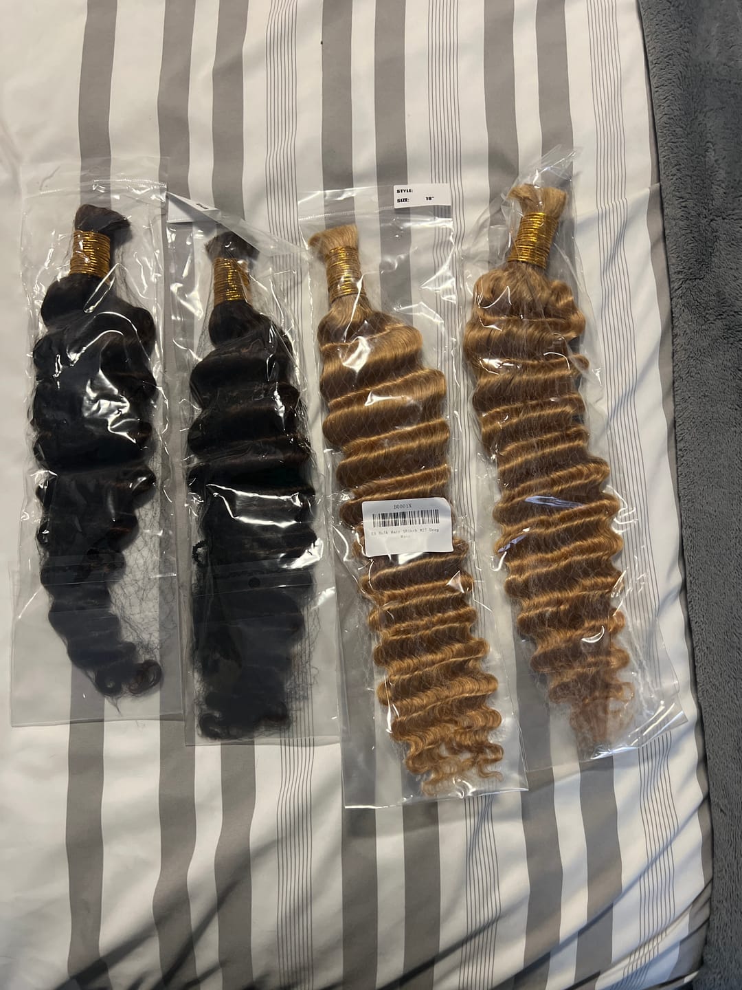 Customer photo review of #4 Medium Brown Deep Wave Bulk Hair Extensions for Braiding