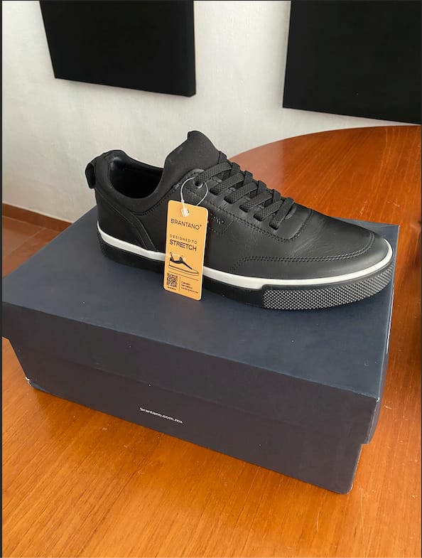 Customer photo review of SNEAKER CASUAL AGUJETA ELÁSTICA PIEL NEGRO