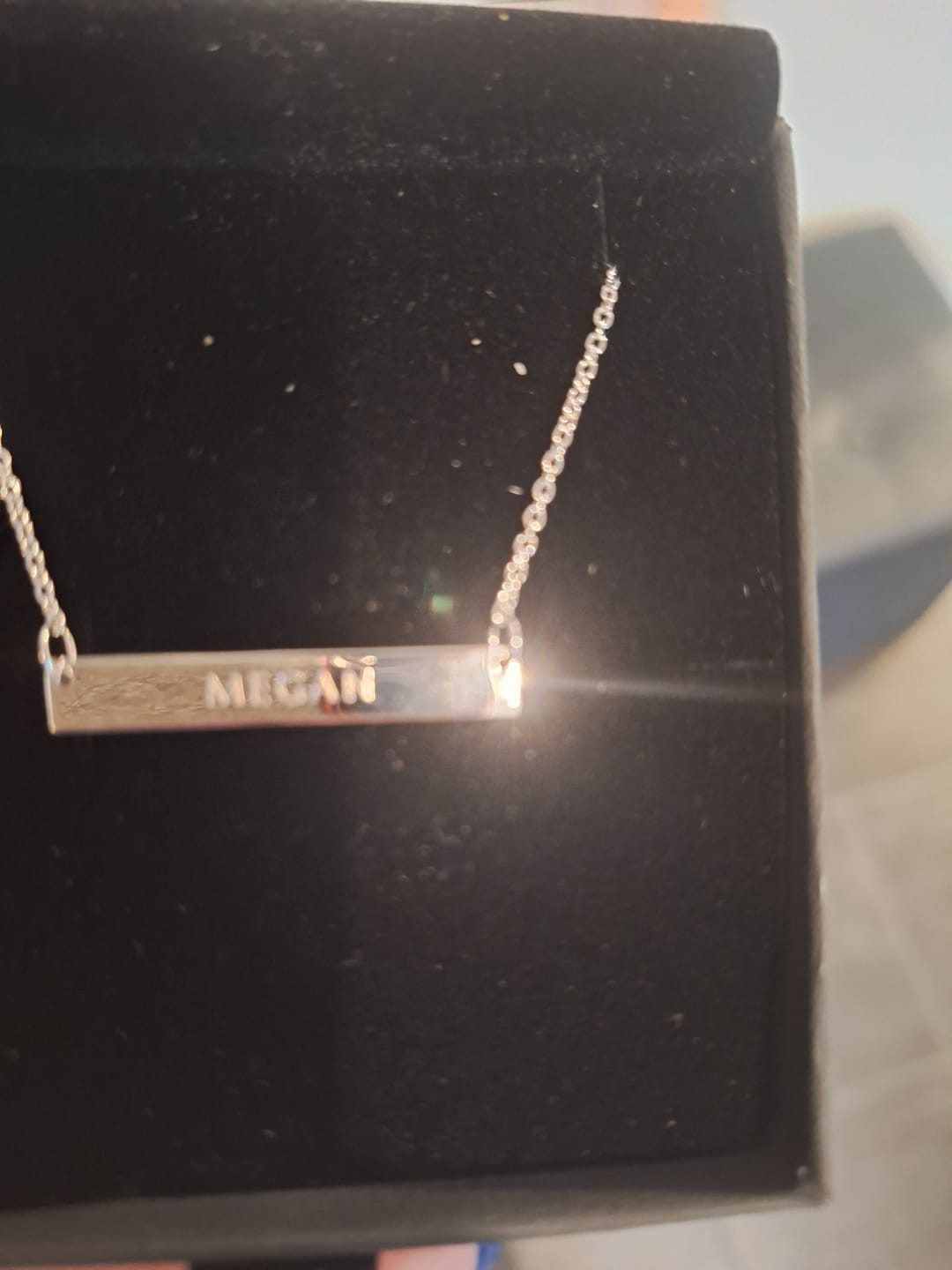 Customer photo review of 3cm Precious Letter Bar in Silver