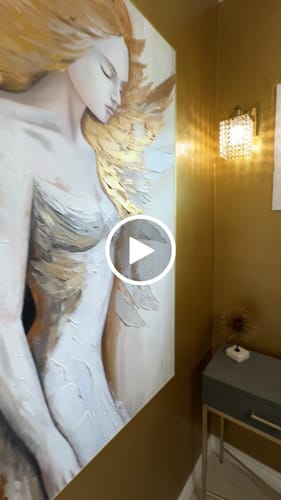 Customer video review of Abstract People Canvas Art #AE013