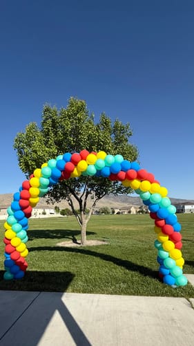 Customer photo review of 10x8 Ft Aluminum Balloon Arch Frame Wedding Arch Stand