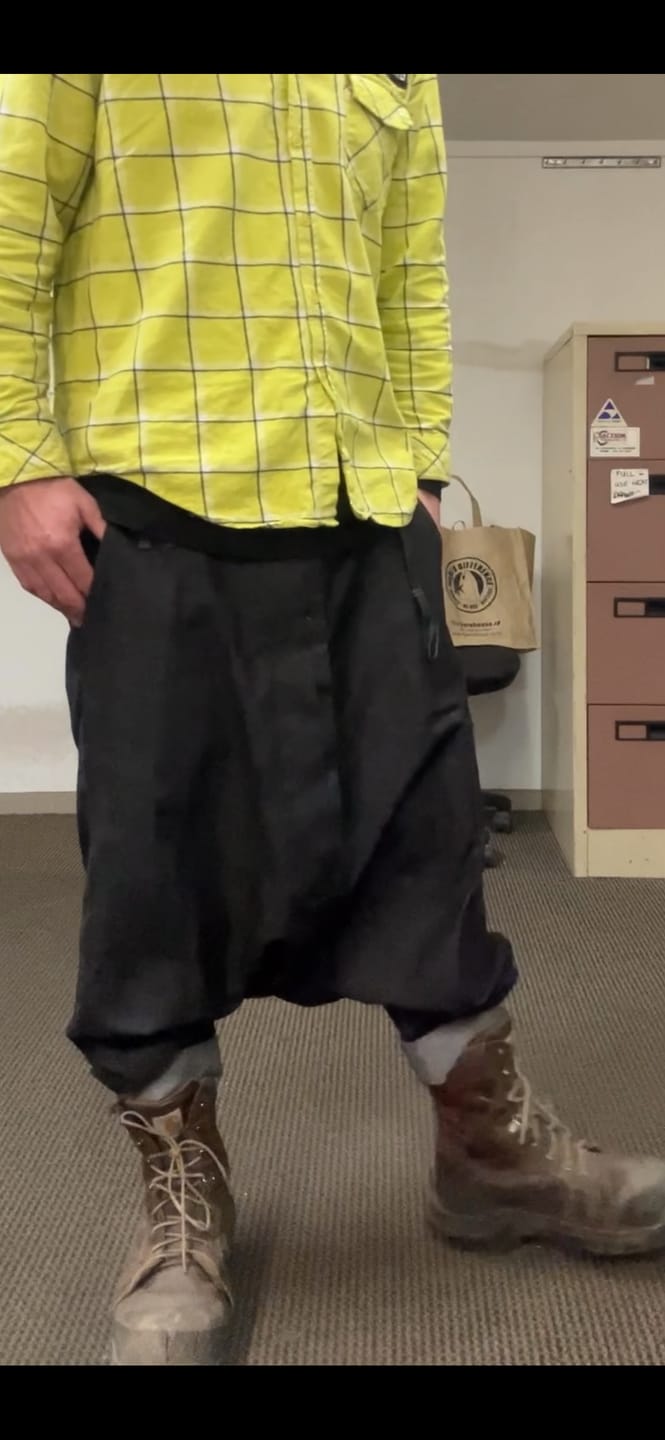Customer photo review of Denim Avant-garde Harem Women's Pants