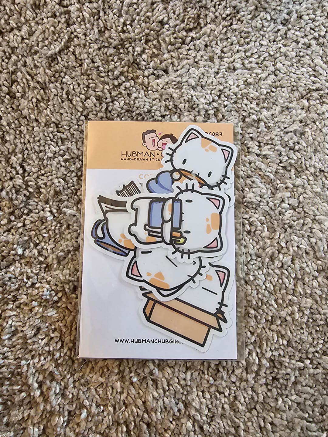 Customer photo review of Cozy Cat Die Cut Stickers