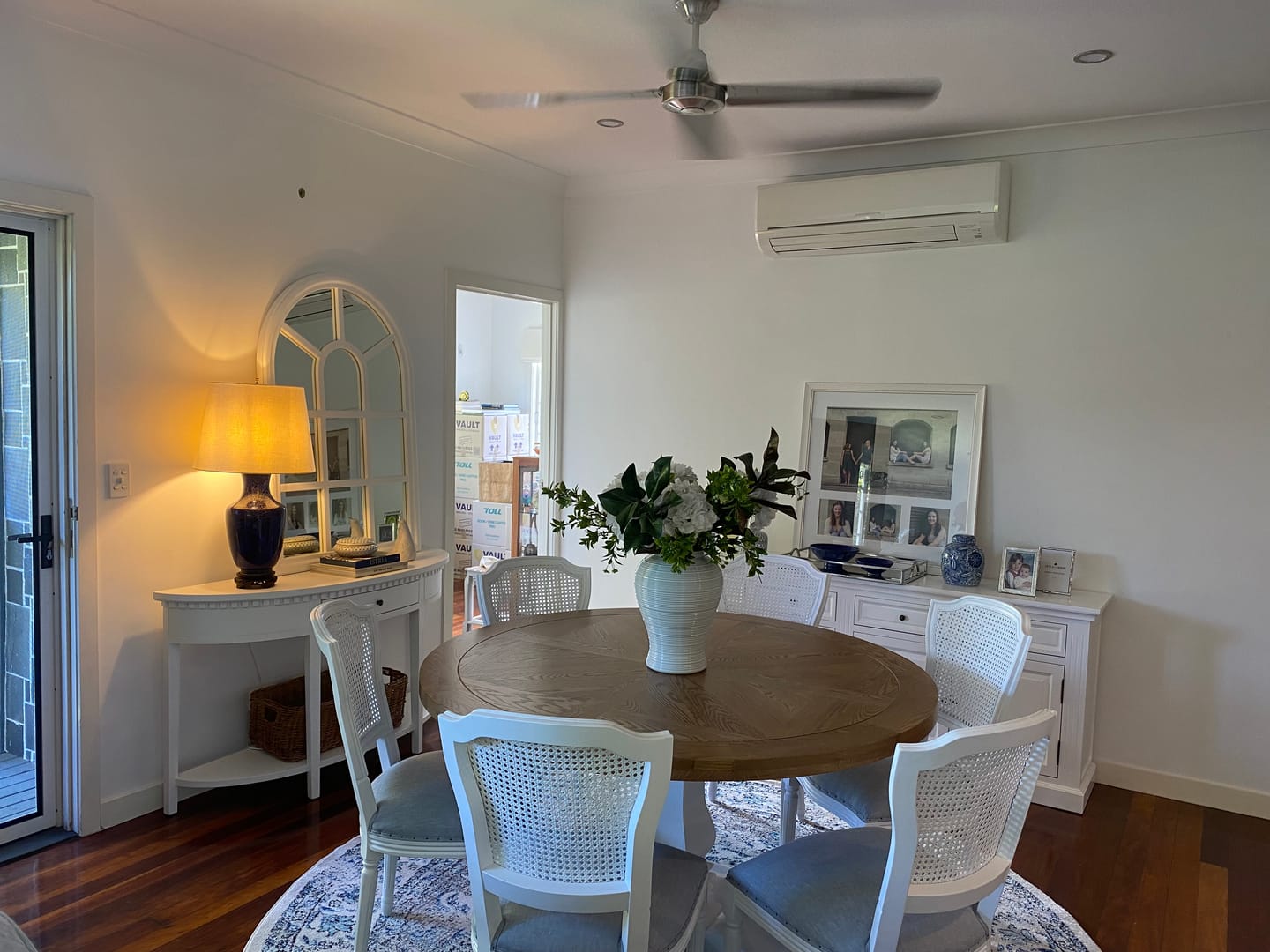 Customer photo review of Hannah Parquetry Round Dining Table With Natural Base