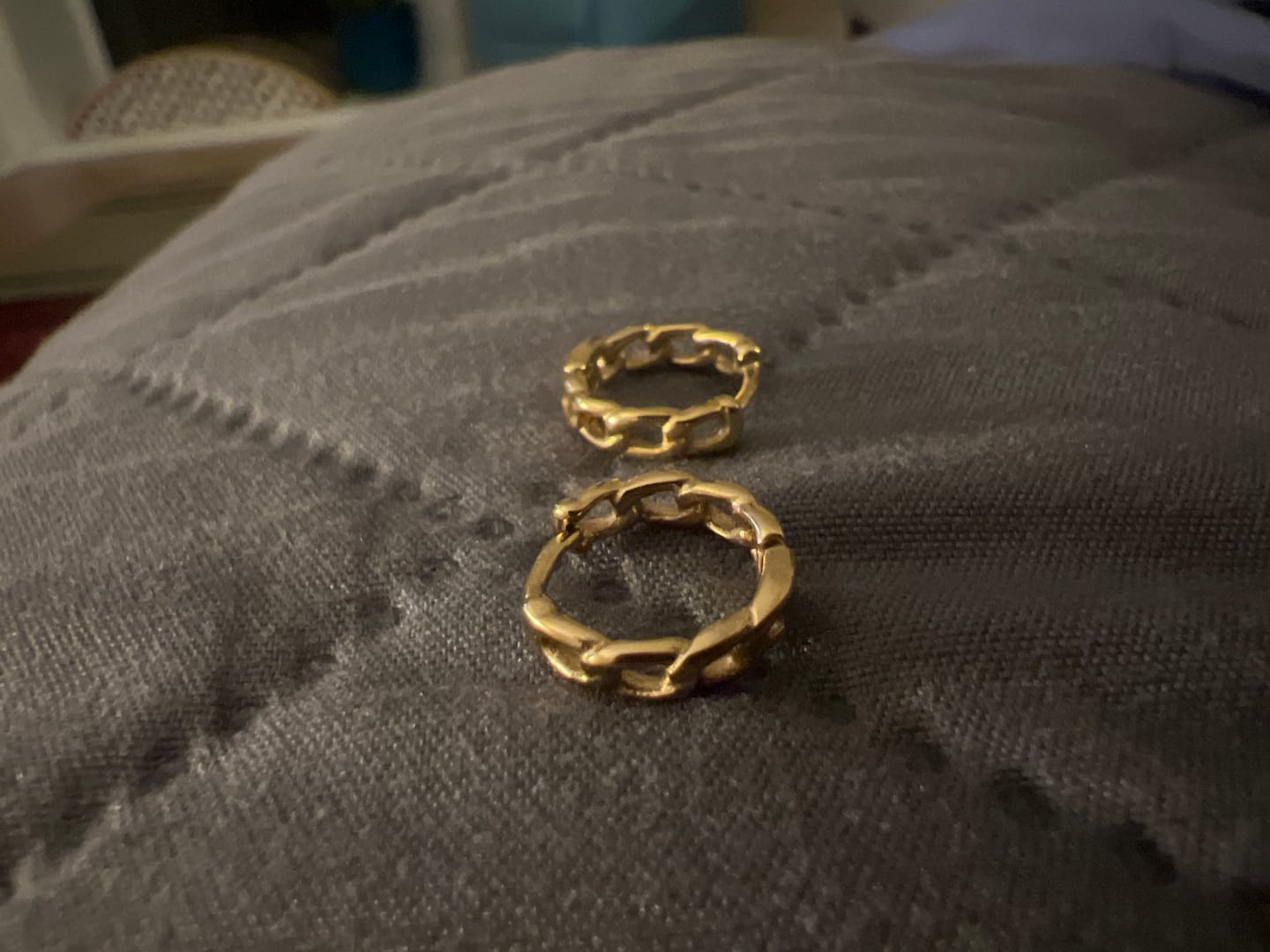 Customer photo review of Cuban Link Huggie Earrings