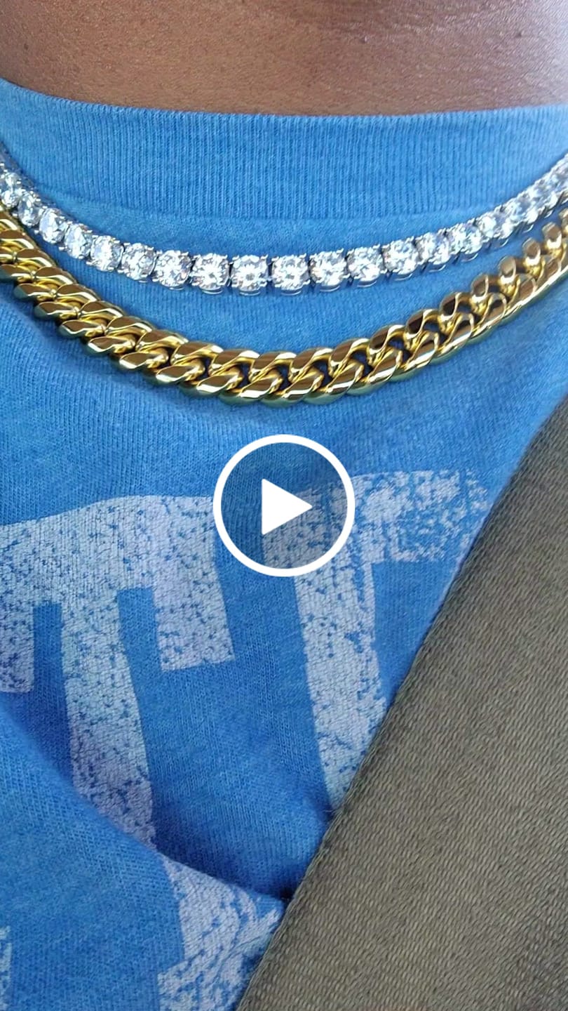 Customer video review of 10mm Cuban Iced Clasp Chain - Gold