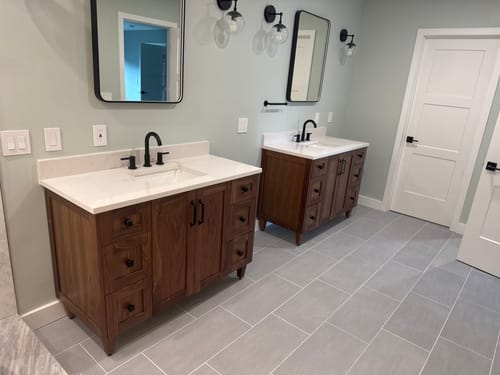Customer photo review of Bridgeport 48" American Black Walnut Bathroom Vanity