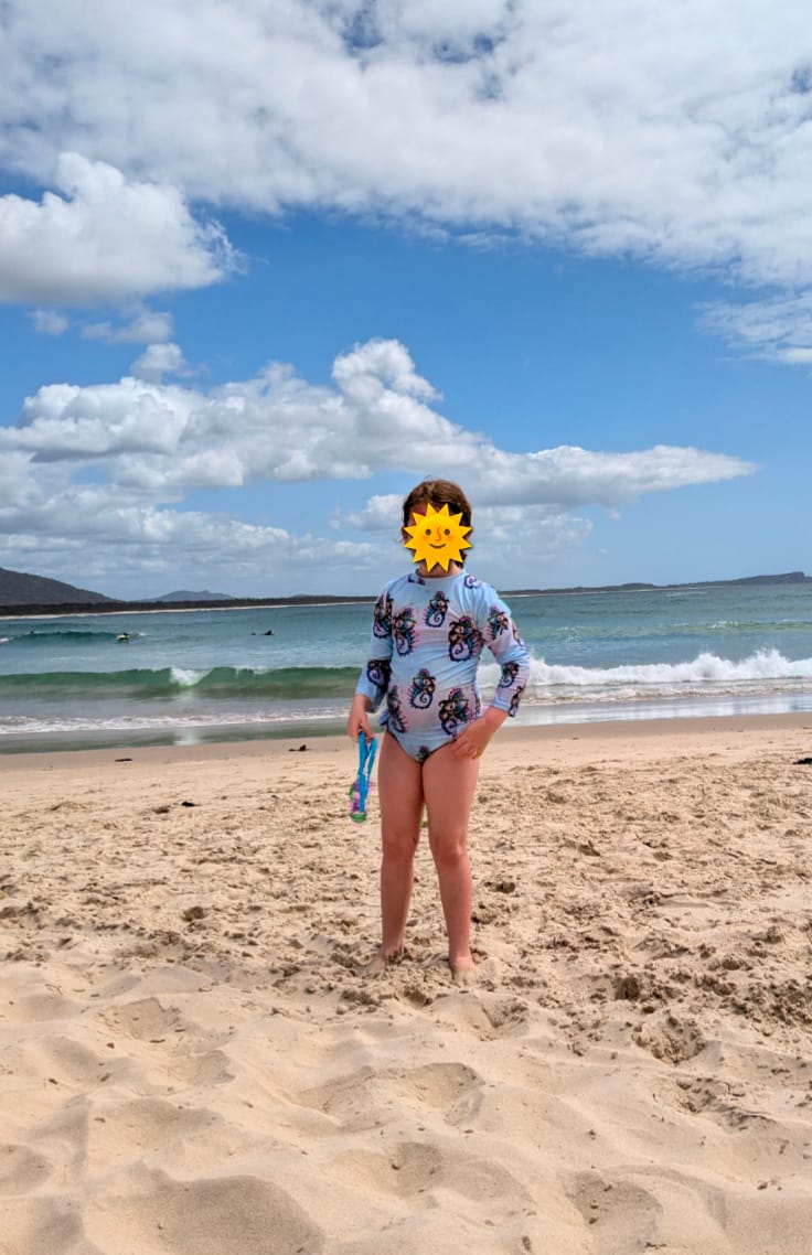 Customer photo review of Seahorse Koala Girls Long Sleeve Back Zip Swimmers
