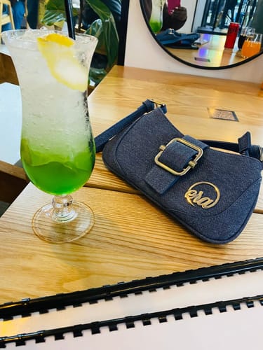 Customer photo review of Denim Lily Shoulder Bag