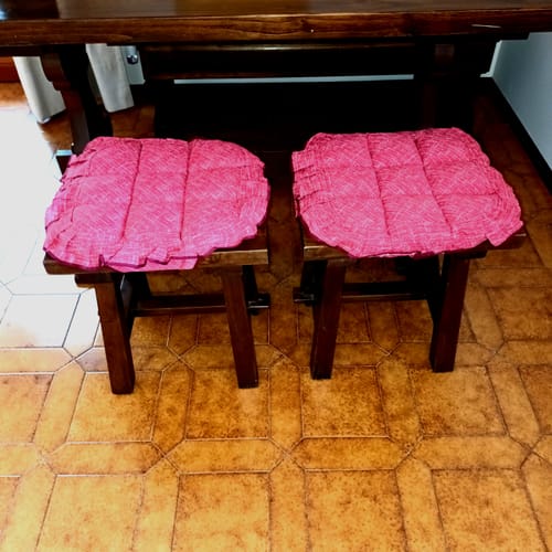 Customer photo review of Cuscini Coprisedia Shabby Chic, 40x40 Set da 2 pezzi, Trapuntati, Imbottiti serie Unito