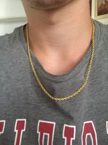 Customer photo review of Rope Chain Necklace - 24kt Gold