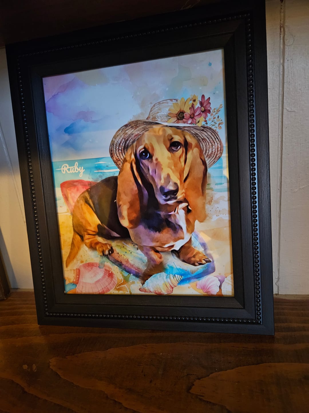 Customer photo review of Custom Watercolor Pet Portrait – SummerTime (ST)