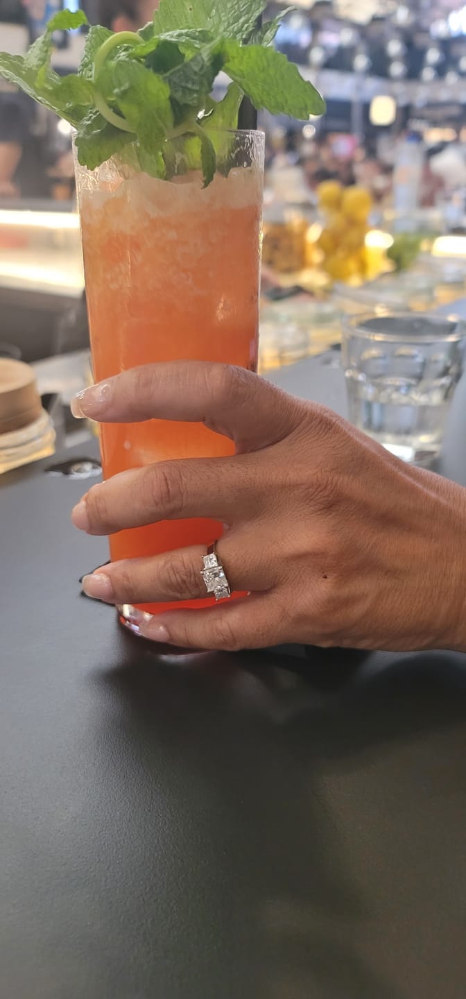 Customer photo review of 1.50-7.00 CT Princess Cut Diamonds - Three Stone Rings
