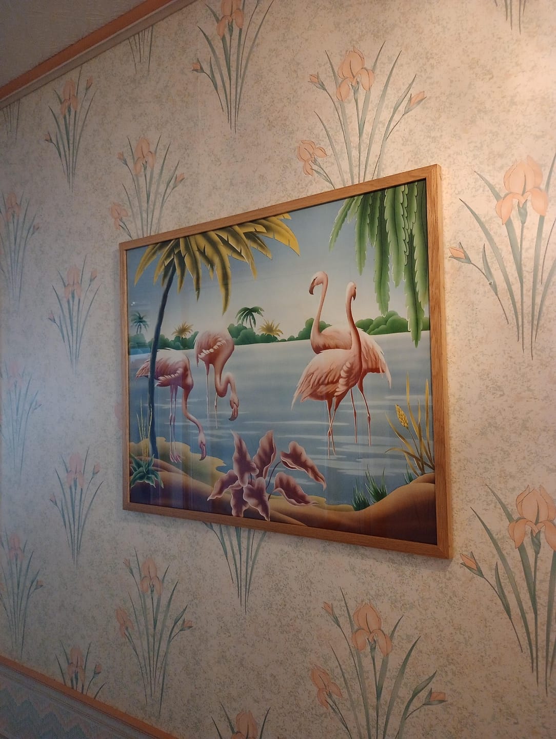 Customer photo review of Flamingos by Turner/Toran, mint condition authentic vintage lithograph printed in the 1940s