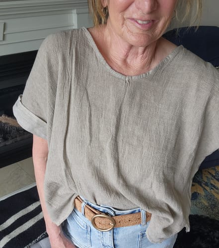Customer photo review of Meo Linen Tuscany Tee (Taupe)