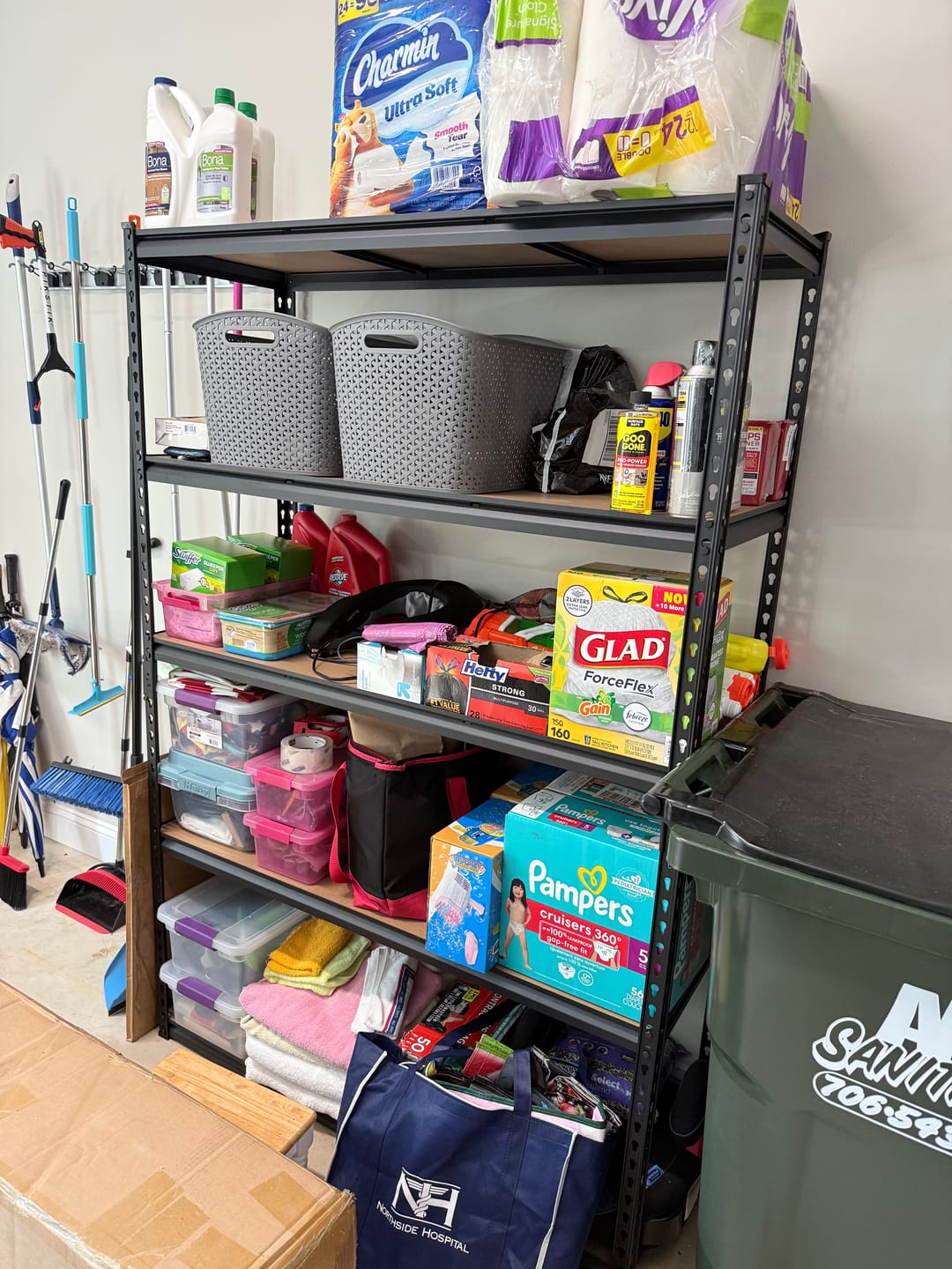Customer photo review of Reibii 72"H x 48"W Garage Storage Shelves, 2650 lbs Heavy Duty Steel Shelving Rack, Adjustable Metal Shelves for Basement, Pantry & Utility Room