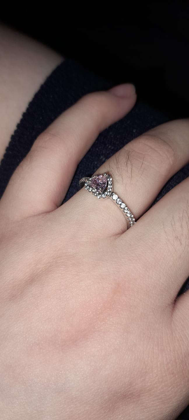 Customer photo review of ANILLO PROMESA CORAZON ELEVADO ROSA + KIT DE REGALO