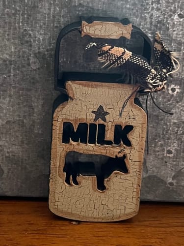 Customer photo review of Unfinished Wood Milk Jug Shape | DIY Craft Cutout | up to 46" DIY