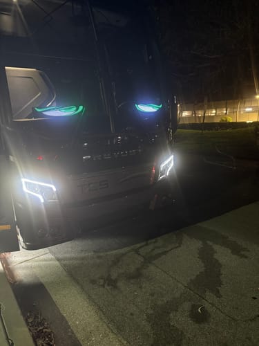 Customer photo review of LED Windshield Eyes - Transform Your Truck Into a Beast