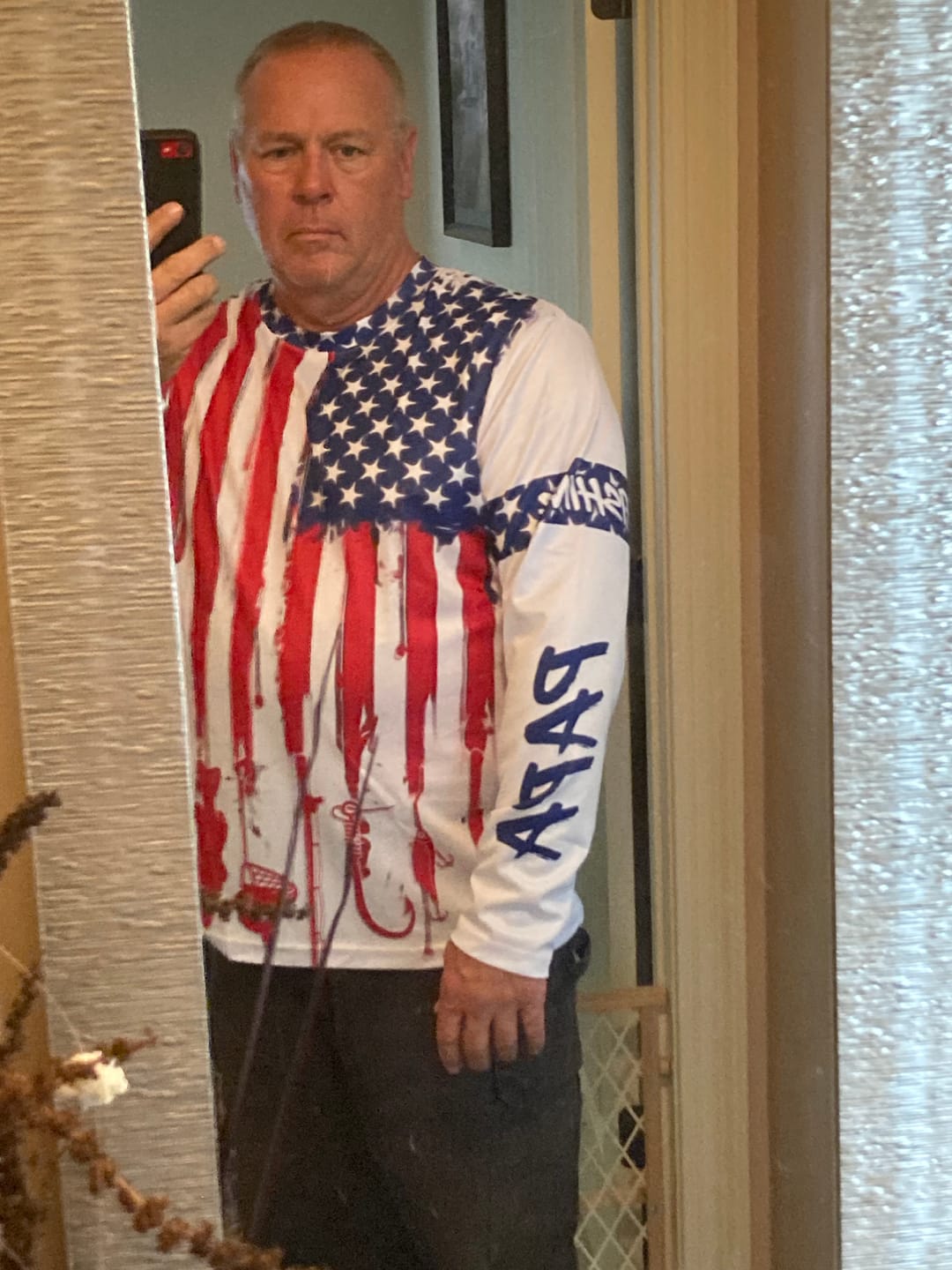 Customer photo review of American flag UV protection fishing shirt fishing jersey for fisherman A12