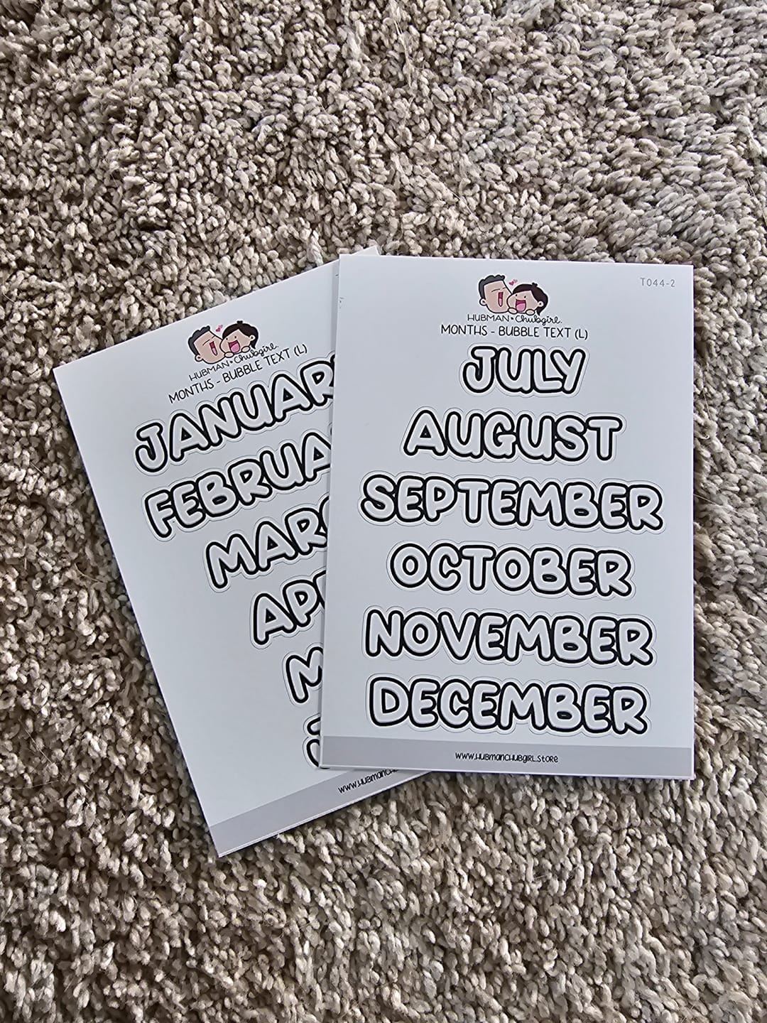Customer photo review of Months - Bubble Text (L)  - Set of 2 Planner Stickers