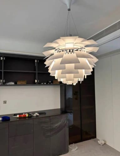 Customer photo review of Nordic Designer Postmodern Simple Chiba Chandeliers Living Room Dining Room Creative Aluminum Pendant Light Home Decoration LED