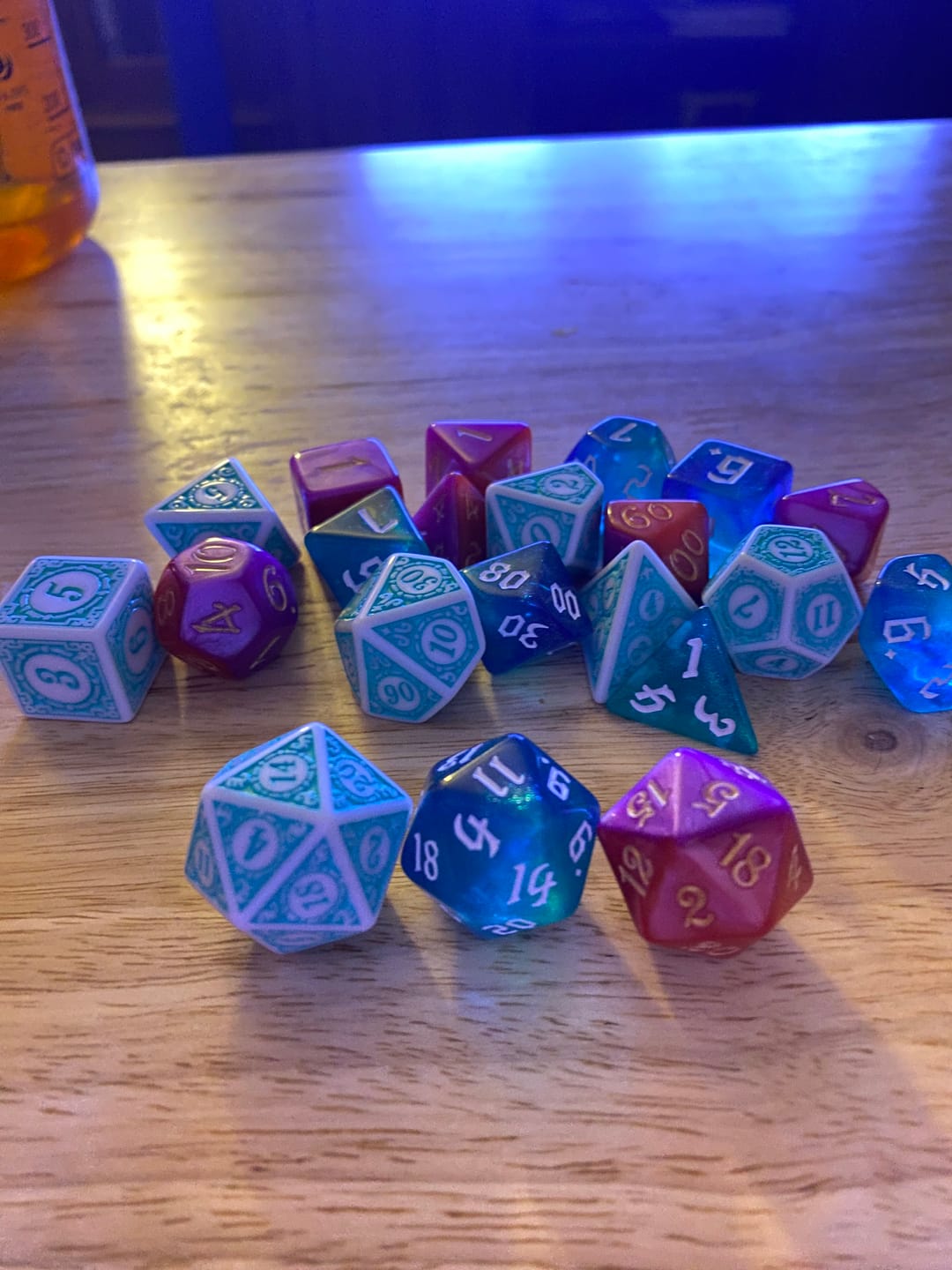 Customer photo review of 3 Mystery Acrylic Dice Sets