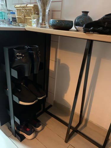 Customer photo review of Zapatero Bandeja 4 niveles Metal Black