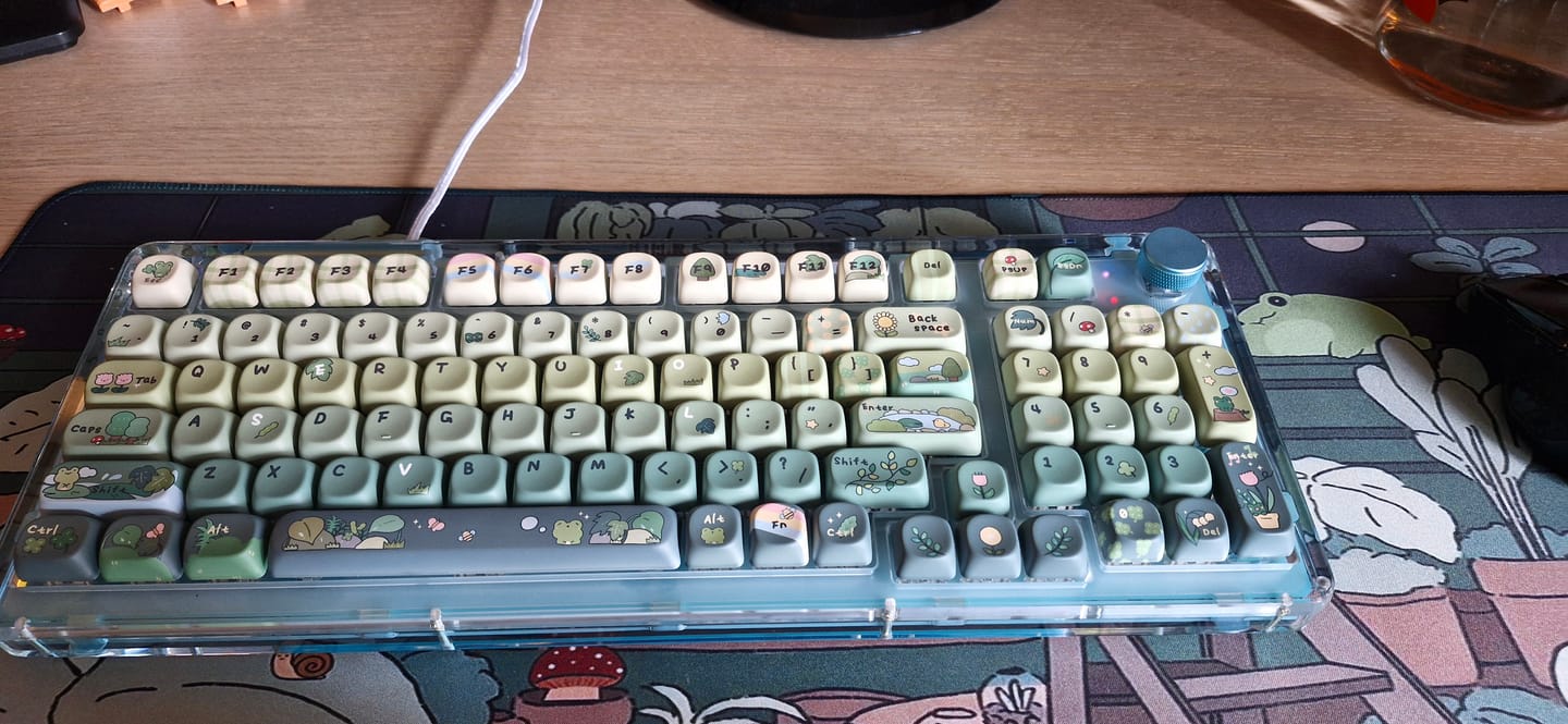 Customer photo review of KiiBOOM X Cosydiaries Rainy Froggy Day Keycap Set